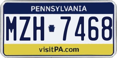 PA license plate MZH7468