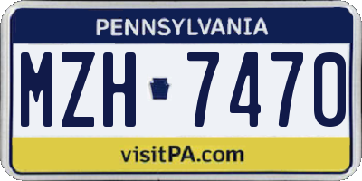 PA license plate MZH7470
