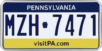 PA license plate MZH7471