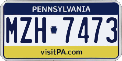 PA license plate MZH7473