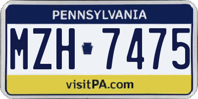 PA license plate MZH7475