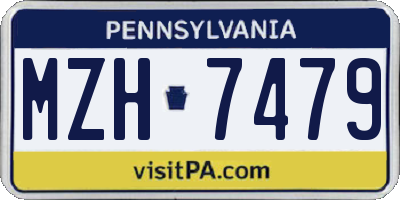 PA license plate MZH7479