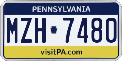 PA license plate MZH7480