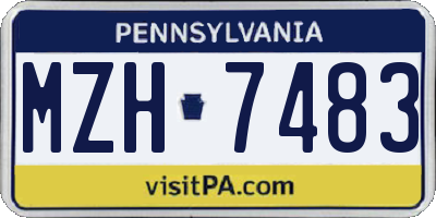 PA license plate MZH7483