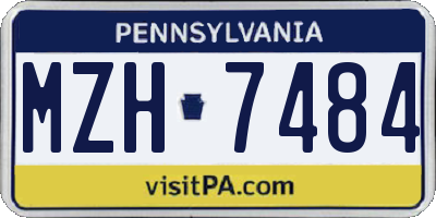PA license plate MZH7484
