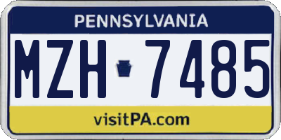 PA license plate MZH7485