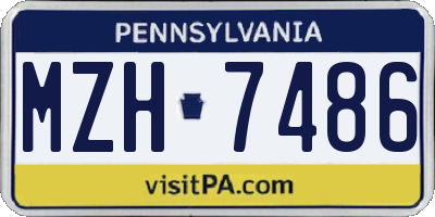 PA license plate MZH7486
