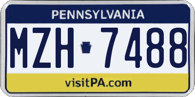 PA license plate MZH7488
