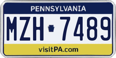 PA license plate MZH7489