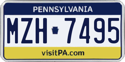 PA license plate MZH7495