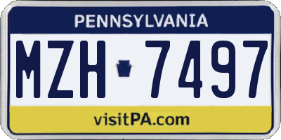 PA license plate MZH7497