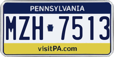 PA license plate MZH7513