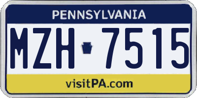 PA license plate MZH7515