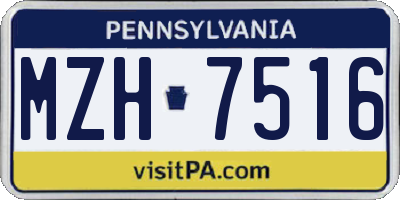 PA license plate MZH7516