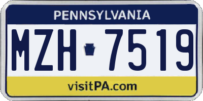 PA license plate MZH7519