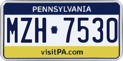 PA license plate MZH7530