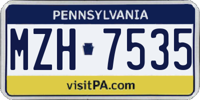 PA license plate MZH7535