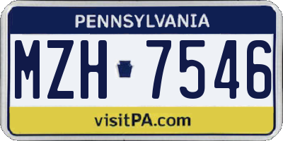 PA license plate MZH7546