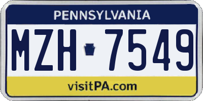 PA license plate MZH7549