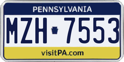 PA license plate MZH7553