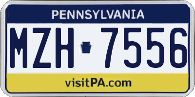 PA license plate MZH7556