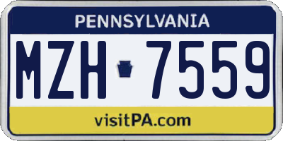 PA license plate MZH7559