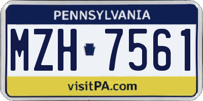 PA license plate MZH7561