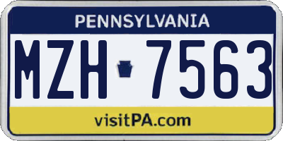 PA license plate MZH7563
