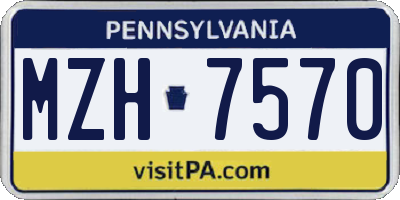PA license plate MZH7570