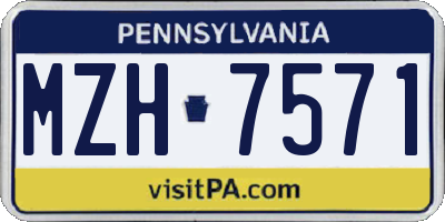 PA license plate MZH7571