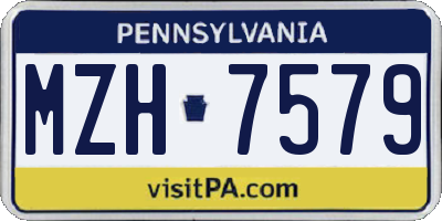 PA license plate MZH7579