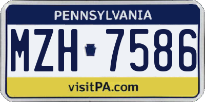 PA license plate MZH7586