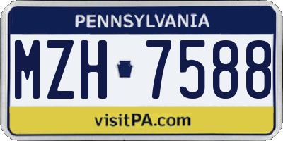 PA license plate MZH7588