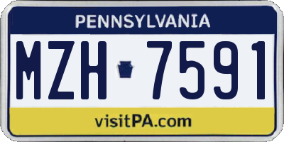 PA license plate MZH7591