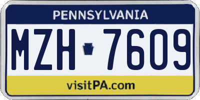 PA license plate MZH7609