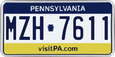 PA license plate MZH7611