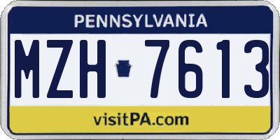 PA license plate MZH7613