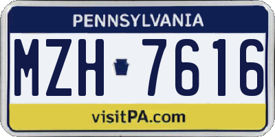 PA license plate MZH7616
