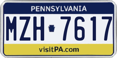 PA license plate MZH7617