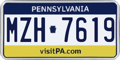 PA license plate MZH7619