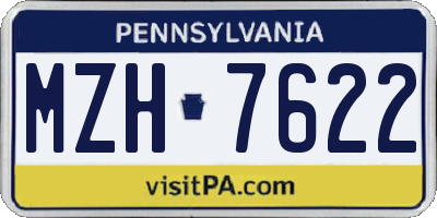 PA license plate MZH7622