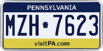 PA license plate MZH7623