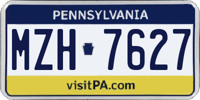 PA license plate MZH7627