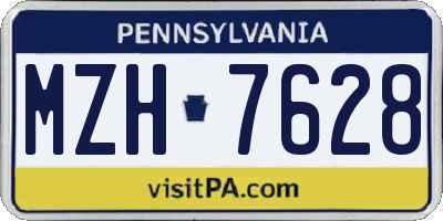 PA license plate MZH7628