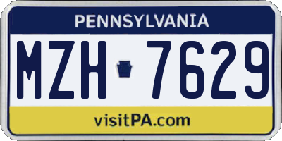 PA license plate MZH7629