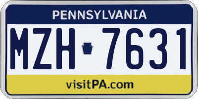 PA license plate MZH7631