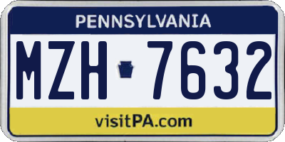 PA license plate MZH7632
