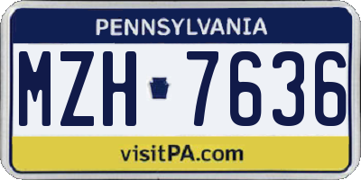 PA license plate MZH7636