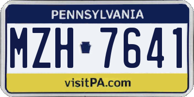 PA license plate MZH7641