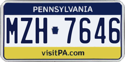 PA license plate MZH7646